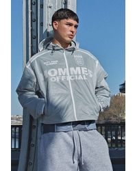 BoohooMAN - Oversized Boxy Translucent Overlay Graphic Sports Cagoule - Lyst