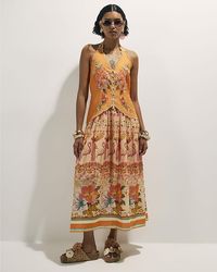 River Island - Maxi Dress Peplum Halter Neck Del Maar - Lyst