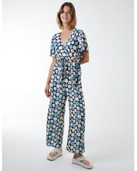 Blue Vanilla - Abstract Honeycomb Cross Over Jumpsuit Viscose - Lyst