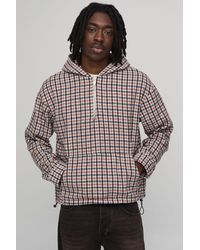 BoohooMAN - Oversized Check Quarter Over The Head Shirt - Lyst