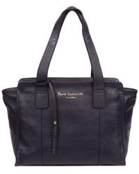 Pure Luxuries - 'Alexandra' Ink Leather Handbag - Lyst