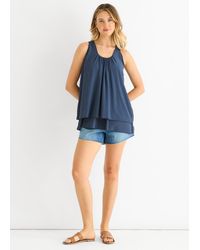 Gini London - Crochet Panel Double Layer Long Top - Lyst