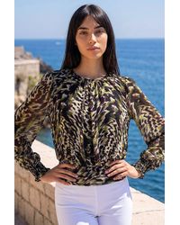 Roman - Petite Mesh Blouson Top - Lyst