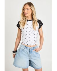 Boohoo - Petite Denim Boyfriend Short - Lyst