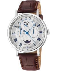 Gv2 - Maestro Ss Case, Whitetextured Dial, Handmade Italian Leather Strap - Lyst