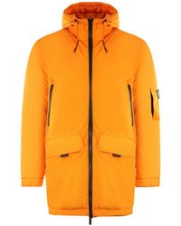 Lyle & Scott - Zip Detail Orange Parka Jacket - Lyst