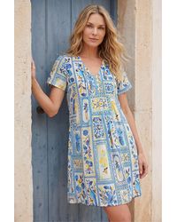 Roman - Petite Floral Tile Tunic Dress - Lyst