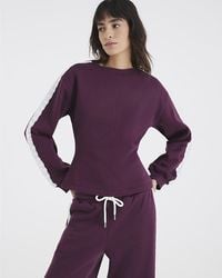 River Island - Sweatshirt Long Sleeve Lace Trim Cinched Cotton - Lyst