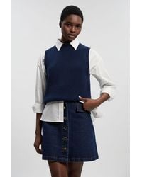 Karen Millen - Denim Button Front Mini Skirt - Lyst