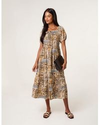Blue Vanilla - Scoop Neck Paisley Dress - Lyst