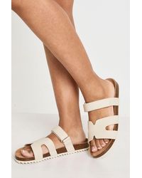 Boohoo - Cut Out Detail Footbed Sliders - Lyst