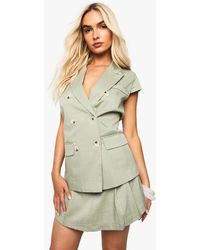Boohoo - Foldover Pleated Tailored Skort - Lyst