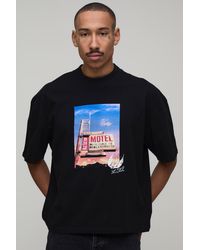 BoohooMAN - Oversized Boxy Motel Graphic T-Shirt Cotton - Lyst