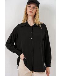 Bigdart - Oversized Long-Sleeve Button-Up Shirt - Lyst