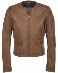 Ashwood Leather - 'Ethel' Real Collarless Jacket - Lyst