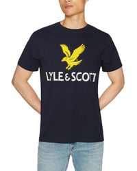 Lyle & Scott - Graphic T Shirts Short Sleeve Glitch Printed Summer Cotton Tee - Lyst