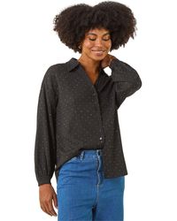 Roman - Textured Stud Stretch Shirt - Lyst