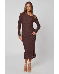 Urban Bliss - Textured Cut Out Trim Midi Dress - Lyst