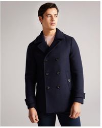 Ted Baker - Grilldd Wool Peacoat - Lyst