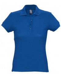 Sol's - Ladies Passion Pique Short Sleeve Polo Shirt (Royal) Cotton - Lyst