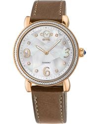Gv2 - Ravenna 12611 Mop Dial Taupe Leather Swiss Quartz Watch - Lyst