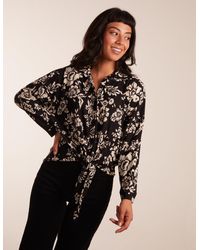 Blue Vanilla - Tie Front Oversized Shirt - Lyst