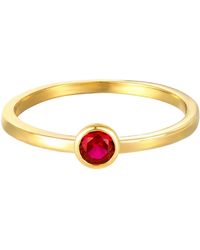 The Jewellery Stockroom - Plated Birthstone Cz Rubover Ring - Lyst