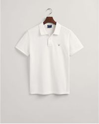 GANT - Original Slim Fit Pique Poloshirt In Wit - Lyst