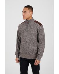 Brave Soul - Quarter Zip Funnel Neck Jumper - Lyst