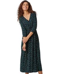 Roman - Ditsy Print Pocket Midi Stretch Dress - Lyst