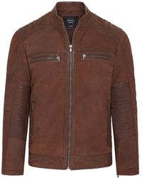 Infinity Leather - Buff Cafe Racer Biker Jacket - Lyst