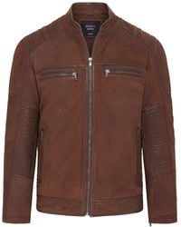 Infinity Leather - Buff Cafe Racer Biker Jacket - Lyst