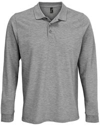 Sol's - Adult Prime Pique Long-Sleeved Polo Shirt Marl) - Lyst