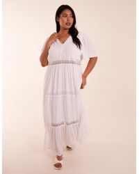 Blue Vanilla - Curve Angel Sleeve Tiered Maxi Dress - Lyst