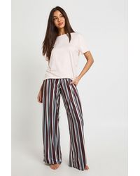 Boohoo - Stripe Oversized T-Shirt & Trousers Pyjama Set - Lyst