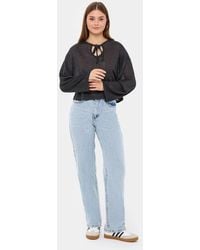 Hiccup - Knitted Loose Fit Round Neck Blouse With Tie-Up Detail - Lyst