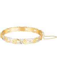 The Jewellery Stockroom - Rolled Two-Tone Filigree Hinged Bangle - Lyst