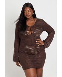 Boohoo - Plus O-Ring Detail Beach Dress - Lyst