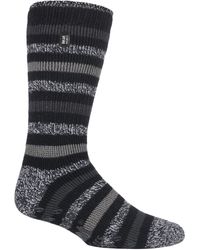 Heat Holders - Twist Stripe Patterned Fleece Lined Slipper Socks - Lyst