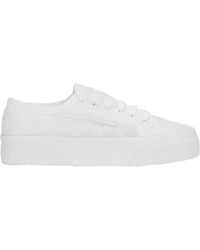 Superga - 2740 Sangallo Flower Trainers (Totaal Wit) - Lyst