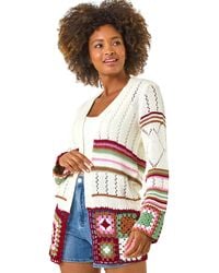 Roman - Edge Crochet Detail Knit Cardigan - Lyst