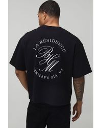 BoohooMAN - La Residence Embroidered Oversized Boxy T-Shirt - Lyst