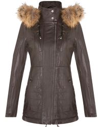 Infinity Leather - Slim Fit Hooded Parka Jacket-Northam - Lyst
