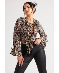 Urban Bliss - Pattern Floral Lattice Front Ruffle Lace - Lyst