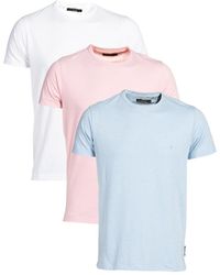 French Connection - 3 Pack Crew Neck T-Shirts Cotton - Lyst