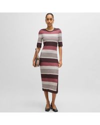 BOSS - Etanah Structured-Stripe Dress - Lyst