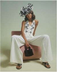 River Island - Jumpsuit Premium Halter Embroidered - Lyst