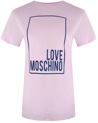 Moschino - Love Box Logo T-Shirt Cotton - Lyst