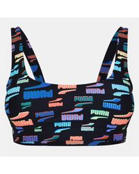 PUMA - Logo Print Bikini Top - Lyst