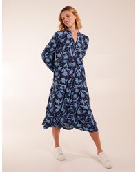 Blue Vanilla - Collar Trapeze Midi Dress Leather - Lyst